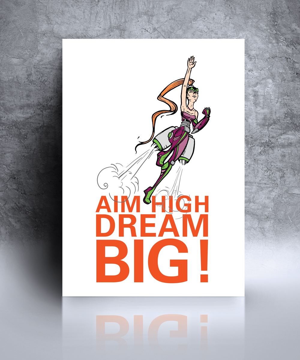 Aim High Dream Big Illustration