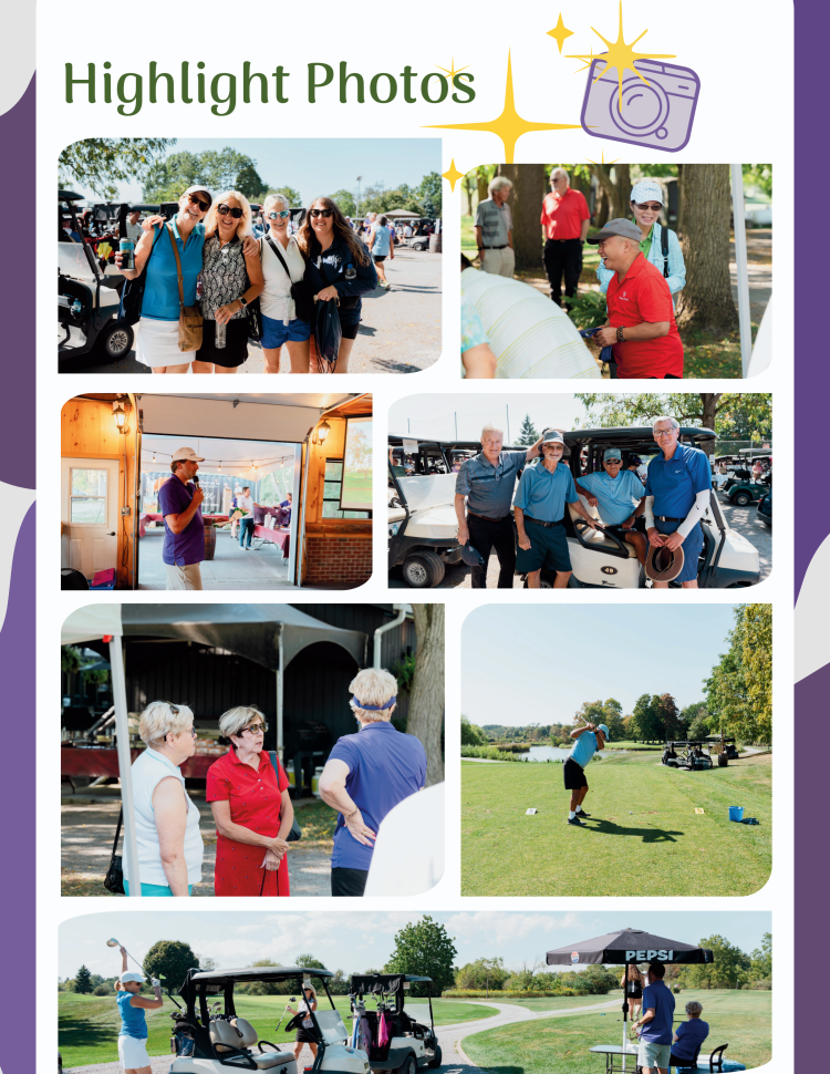 Thank you letter including photos of attendees for the annual Compass Estates Gold Tournament 